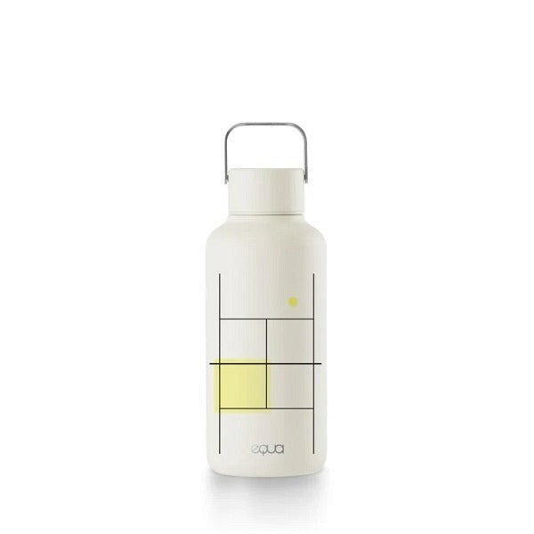 Ultraleichte 600ml Trinkflasche aus hochwertigem Edelstahl - kompakt und leicht. Mit Motiv für Tennisfans: Set Match Desgin.