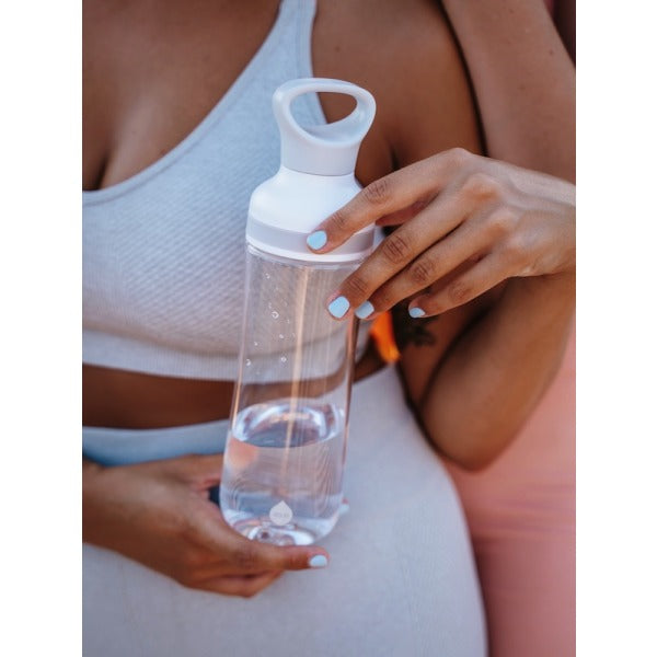 Trinkflasche 800ml - ob im Fitness Yoga oder bei der Arbeit : passt überallhin und ist leicht, auslaufsicher und bruchsicher.