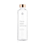 Flasche innen transparent aus ultra klarem Borosilikatglas mit Aufdruck - 217.