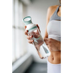 Trinkflasche 800ml - ob im Fitness Yoga oder bei der Arbeit : passt überallhin und ist leicht, auslaufsicher und bruchsicher.
