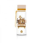EQUA Trinkflasche aus BPA freiem hochwertigem Eastman Tritan Kunststoff - fasst 600ml - im lustigen Safari Design mit Giraffe, Löwe, Nilpferd und Löwe. Mit praktischem Trageband.
