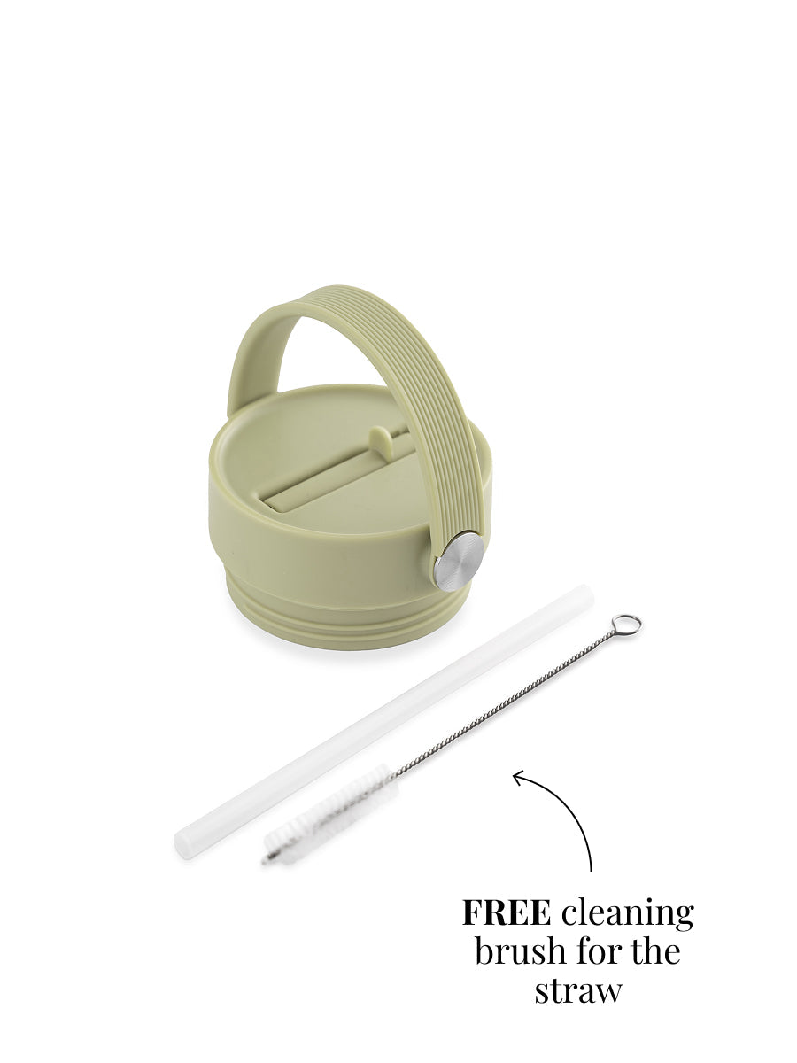 EQUA Carry Cup Trinkflasche 600 ml in Lavendel – auslaufsicher, BPA-frei, inklusive gratis Reinigungsbürste für den klappbaren Trinkhalm