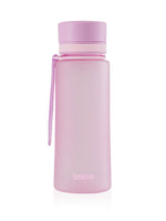 EQUA Trinkflasche aus BPA freiem hochwertigem Eastman Tritan Kunststoff - fasst 600ml - ohne Aufdruck - Deckel und Tragebändel - im hellem frischen lila Farbton.