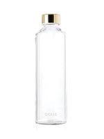 EQUA minimalistische Plain White Glas Trinkflasche 750 ml. Form zylindrisch unisex und zeitlos.