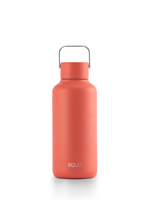 Ultraleichte 600ml Trinkflasche aus hochwertigem Edelstahl - kompakt und leicht. Uni minimalistisch in leuchtendem orange.