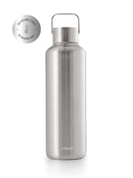 Thermos Trinkflasche aus hochwertigem doppelt vakuum isoliertem Edelstahl. Hält Getränke bis zu 24 Stunden kalt oder 12 Stunden heiss. Uni minimalistisch in der farbe steel (Silber matt).
