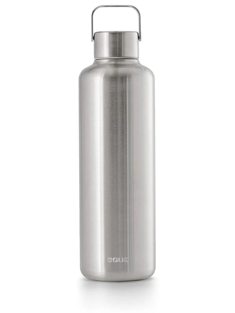 Ultraleichte 1000ml Trinkflasche aus hochwertigem Edelstahl - kompakt und leicht. Uni minimalistisch in der farbe dark steel (silber - edelstahlfarben). 