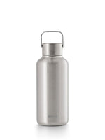 Ultraleichte 600ml Trinkflasche aus hochwertigem Edelstahl - kompakt und leicht. Uni minimalistisch in der farbe dark steel (silber - edelstahlfarben).
