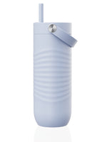 EQUA Big Cup Frost 1000ml Thermobecher aus Edelstahl in Weiss mit Strohhalm und Tragegriff