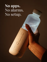 Die Smarte Trinkflasche mit Trink Erinnerung arbeitet ohne App, ohne Sound und ohne kompliziertes Set Up.