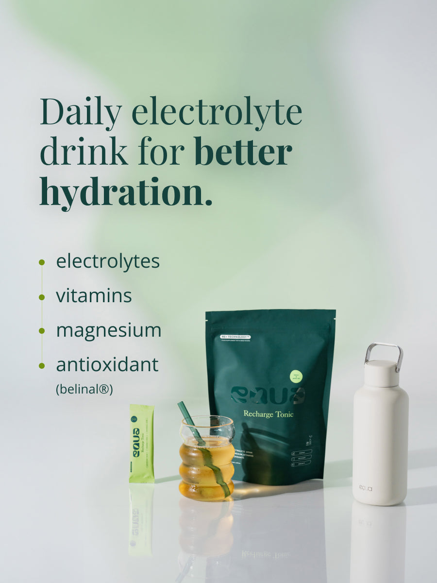 Einzelner Portionsbeutel EQUA Recharge Tonic Elektrolyt-Pulver im Geschmack Zitrone Grüner Tee