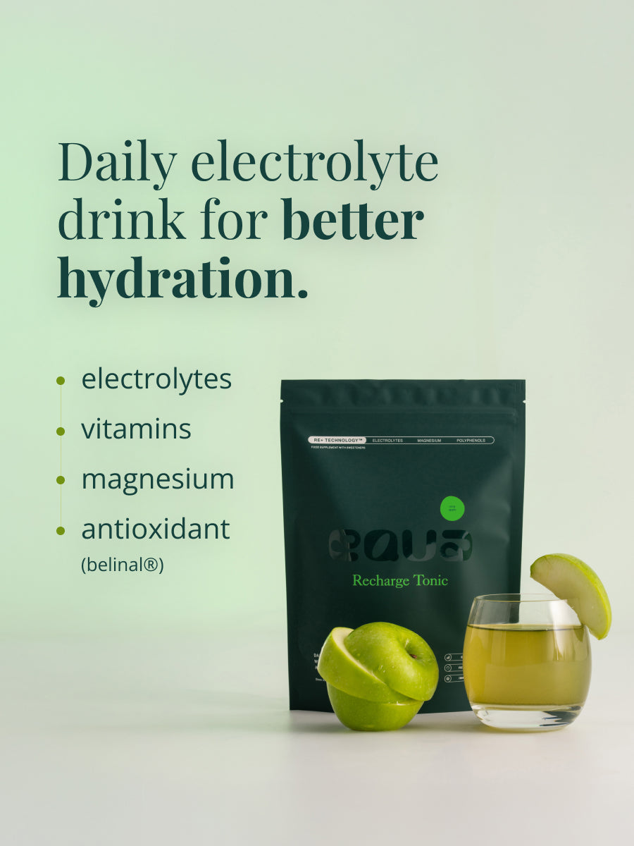 Einzelner Portionsbeutel EQUA Recharge Tonic Elektrolyt-Pulver im Geschmack Saurer Apfel