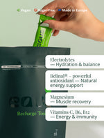 EQUA Recharge Tonic Sour Apple Vorteile: Zuckerfrei, schnelle Hydratation, natürliche Energie und 1 kcal pro Portion