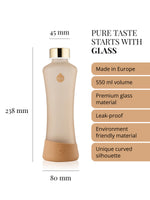 Wasserflasche aus Borosilikatglas geschmacksneutral purer Geschmack