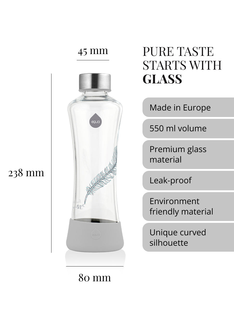 Wasserflasche aus Borosilikatglas geschmacksneutral purer Geschmack