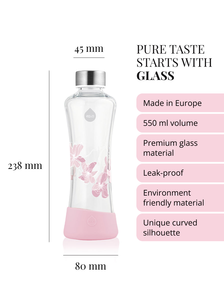 Wasserflasche aus Borosilikatglas geschmacksneutral purer Geschmack