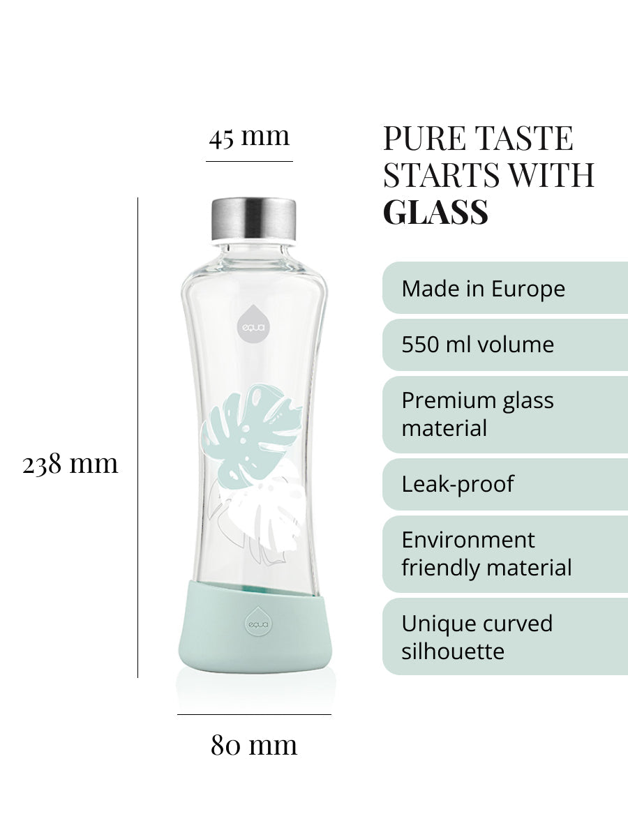 Wasserflasche aus Borosilikatglas geschmacksneutral purer Geschmack