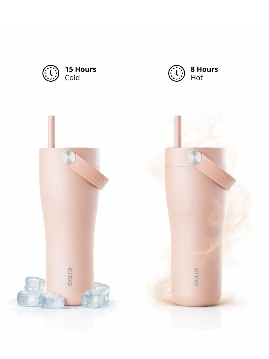 EQUA Carry Cup Trinkflasche 600 ml Lavendel – hält Getränke 15 Stunden kalt und 8 Stunden warm 
