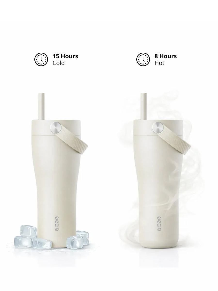 EQUA Carry Cup Trinkflasche 600 ml Lavendel – hält Getränke 15 Stunden kalt und 8 Stunden warm 
