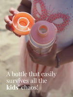 BPA freie Plastiktrinkflasche aus hochwertigem Eastman Tritan - mit praktischem Tragehenkel - Trageband.