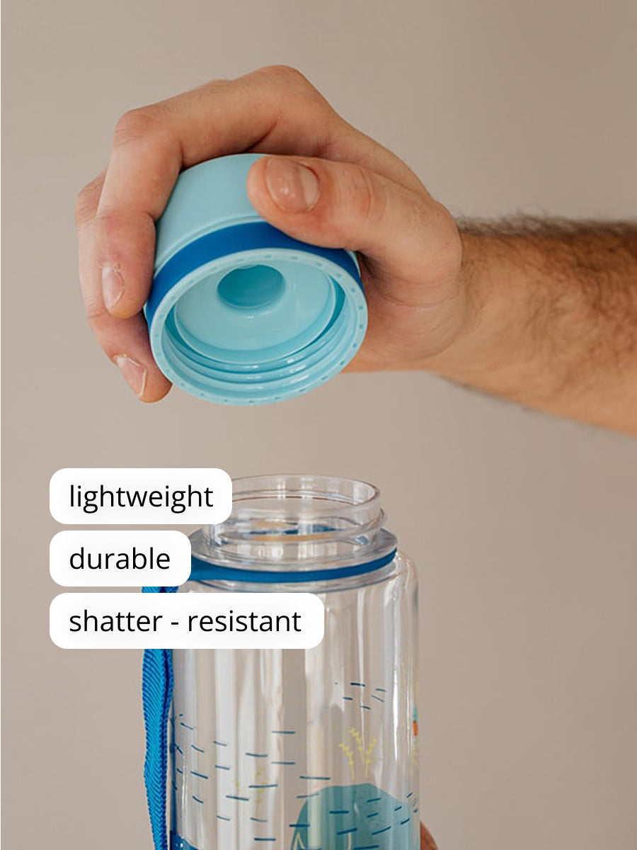 BPA freie Plastiktrinkflasche aus hochwertigem Eastman Tritan - leicht, robust und langlebig. Brauchsicher.