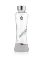 EQUA Feather Glas Trinkflasche 550 ml mit Silikonschutz