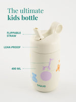 Personalisierbare Kinder Trinkflasche – leakproof, BPA-frei und mit klappbarem Trinkhalm
