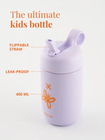 Personalisierbare Kinder Trinkflasche – leakproof, BPA-frei und mit klappbarem Trinkhalm