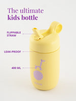 Personalisierbare Kinder Trinkflasche – leakproof, BPA-frei und mit klappbarem Trinkhalm