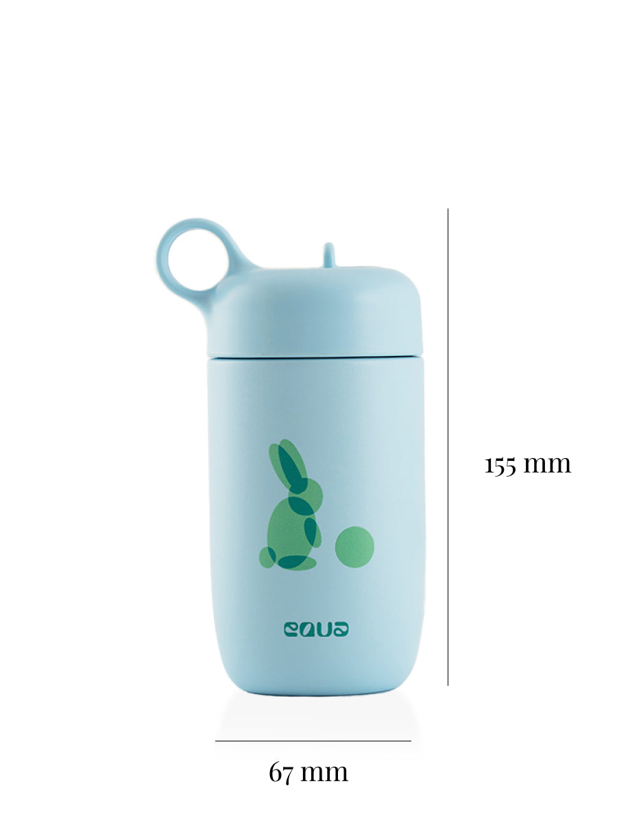 Kinder Trinkflasche 400 ml – Masse 155 x 72 mm (90 mm mit Griff), ideal für Kinder von 2 bis 5 Jahren