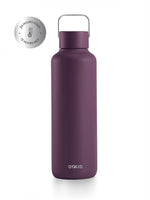 Thermos Trinkflasche aus hochwertigem doppelt vakuum isoliertem Edelstahl. Hält Getränke bis zu 24 Stunden kalt oder 12 Stunden heiss. Uni minimalistisch in der Farbe Mulberry (aubergine).