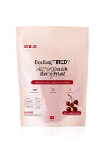 EQUA Recharge Tonic Wild Cherry Produktverpackung und einzelne Portionsbeutel für Elektrolyt-Getränk