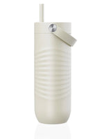 EQUA Big Cup 1000ml Thermobecher aus Edelstahl in Weiss mit Strohhalm und Tragegriff