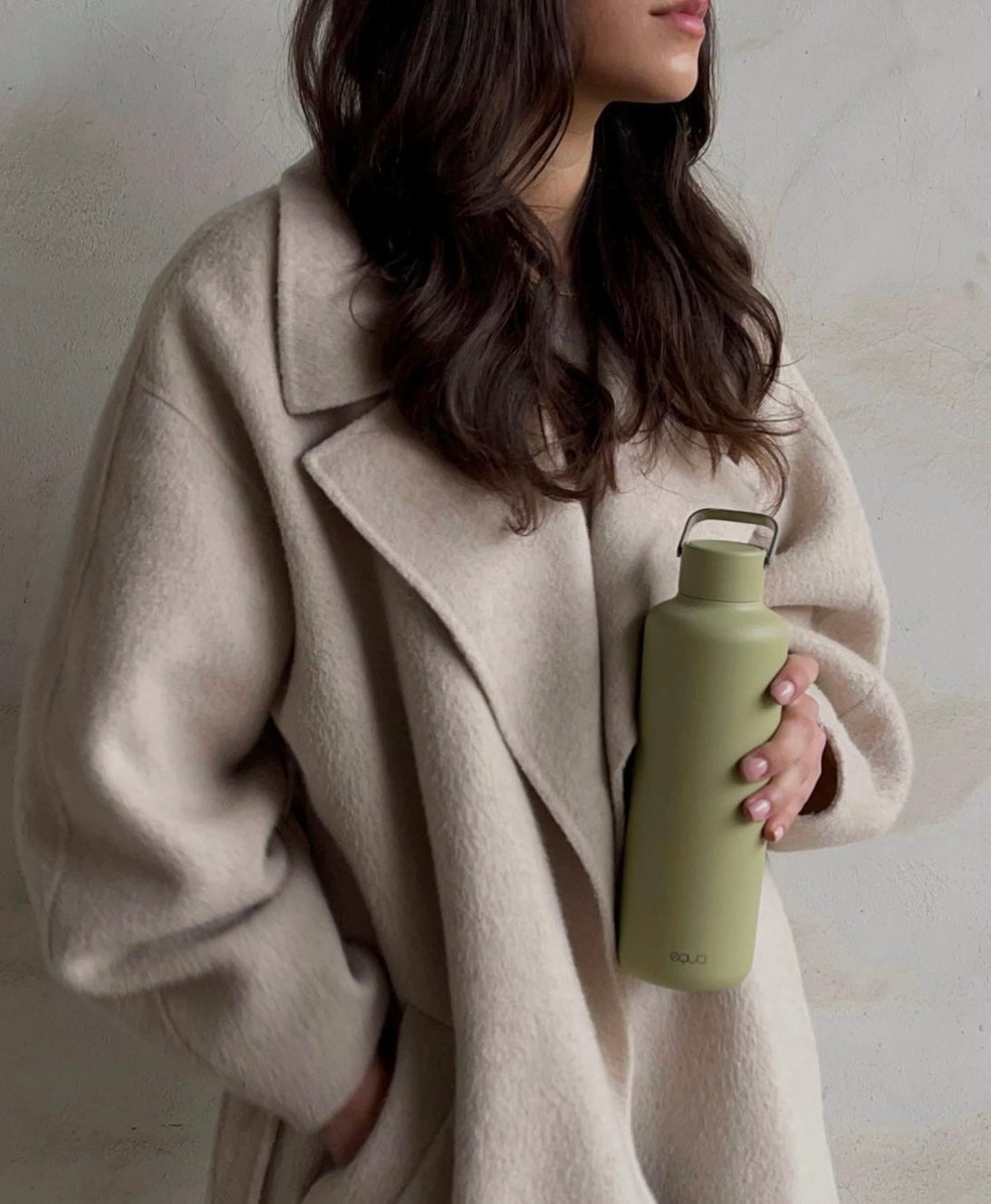 Trinkflasche Thermo Edelstahl in der Farbe Matcha - ein stilvoller Begleiter.